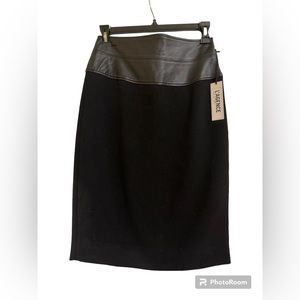 Beautiful L’Agence black skirt with lambskin detail